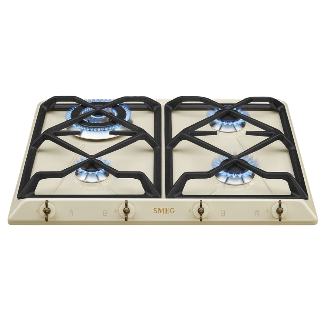 SMEG COLONIALE SRV864POGH Piano Cottura 4 Fuochi Gas Griglie Ghisa Incasso Standard cm. 59,5 x 50
