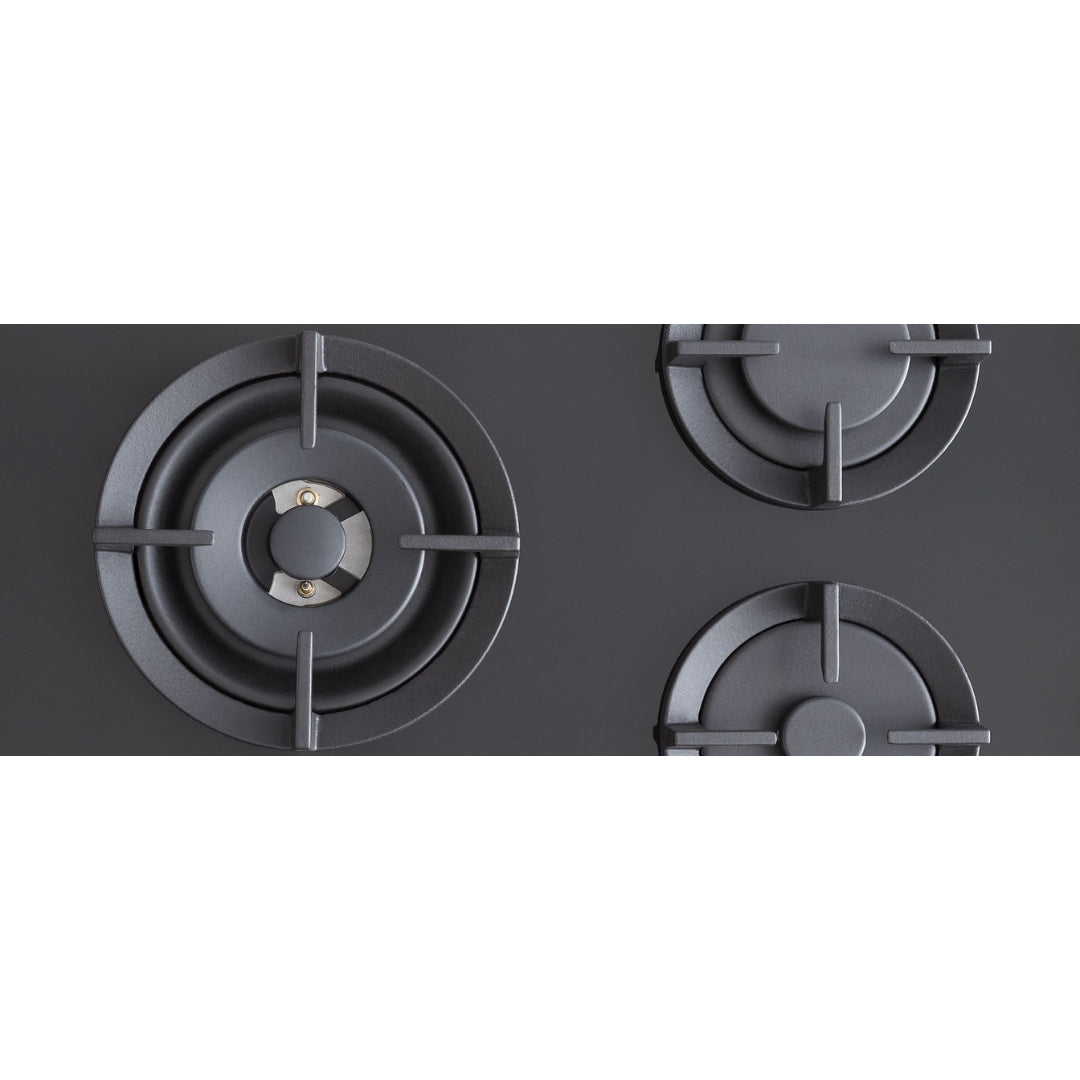 F.LLI BERTAZZONI PROFESSIONAL P905LPROGNE Piano Cottura Gas 5 Fuochi Nero Cristallo Wok Laterale cm. 90 x 52