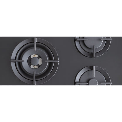 F.LLI BERTAZZONI PROFESSIONAL P905LPROGNE Piano Cottura Gas 5 Fuochi Nero Cristallo Wok Laterale cm. 90 x 52
