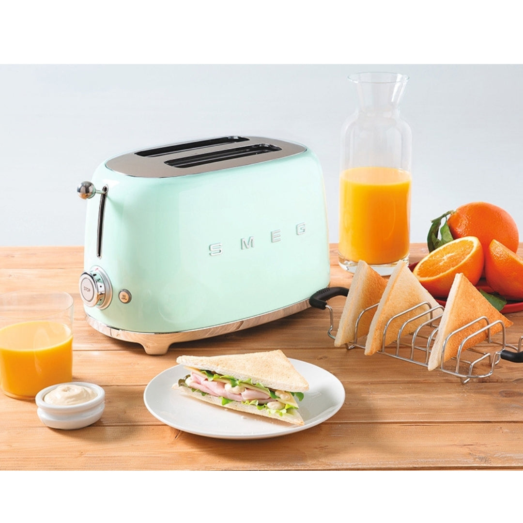 SMEG PED TSF01RDEU Tostapane Rosso Lucido 2 Fette 50’s Style Funzione Bagel 950W