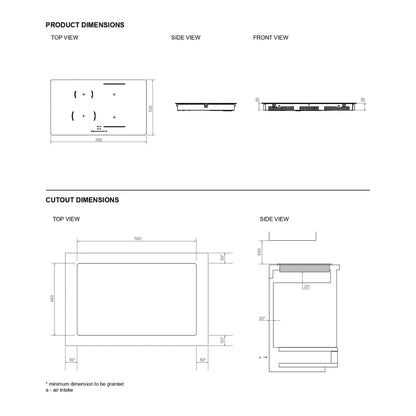 F.LLI BERTAZZONI P604I1B26NV Piano Cottura Induzione 4 Zone Cottura Vetroceramica cm. 59 x 52