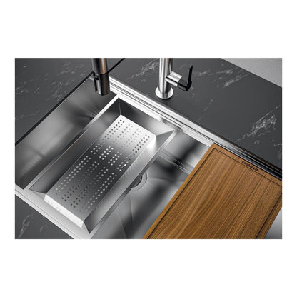 FOSTER MILANELLO 1034856 Lavello Gun Metal Workstation Sottotop Inox PVD 79 x 47