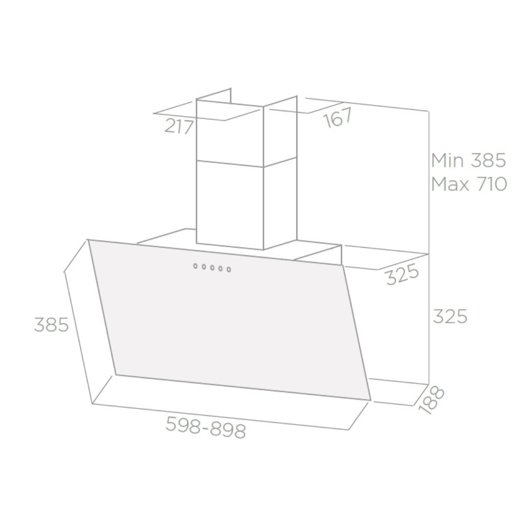 ELICA SHIREWH/A/90 Cappa a Parete Aspirante Touch Control Luce LED Bianca cm. 90 x 31