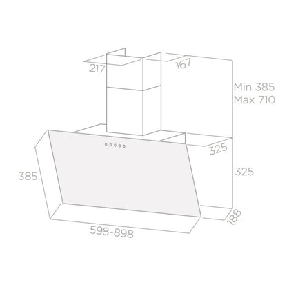 ELICA SHIREWH/A/90 Cappa a Parete Aspirante Touch Control Luce LED Bianca cm. 90 x 31