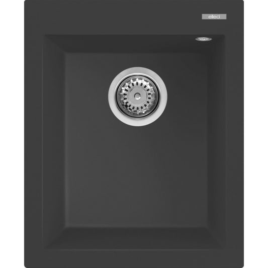 ELLECI QUADRA 100 LGQ10059 Lavello da Incasso 1 Vasca Monovasca Sopratop Granitek Classic Antracite 59 cm. 41 x 50