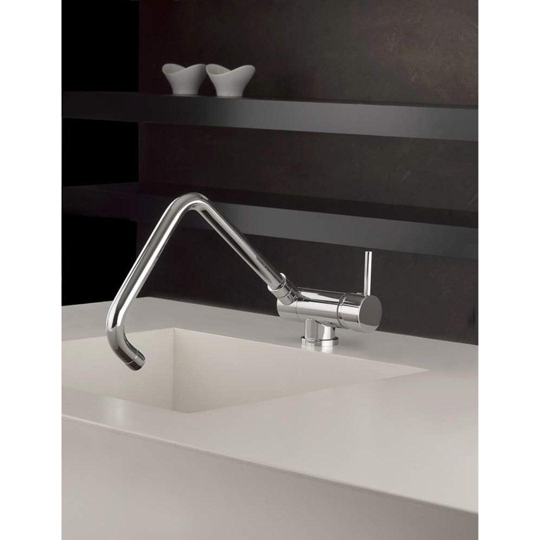 PAINI SAMOS 78CR582PA Rubinetto Cucina Sottofinestra Cromato Canna Alta Girevole