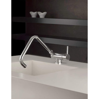 PAINI SAMOS 78CR582PA Rubinetto Cucina Sottofinestra Cromato Canna Alta Girevole