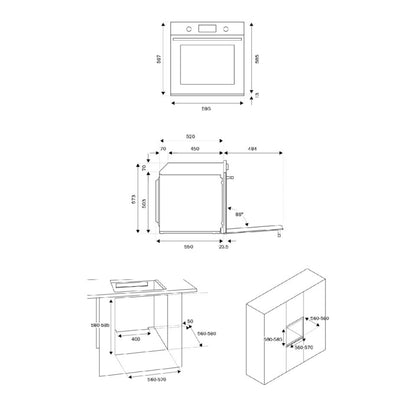 F.LLI F.LLI BERTAZZONI MODERN F609MODESX Forno Elettrico Ventilato Incasso Inox 9 Funzioni 76 lt CM. 60 X 60