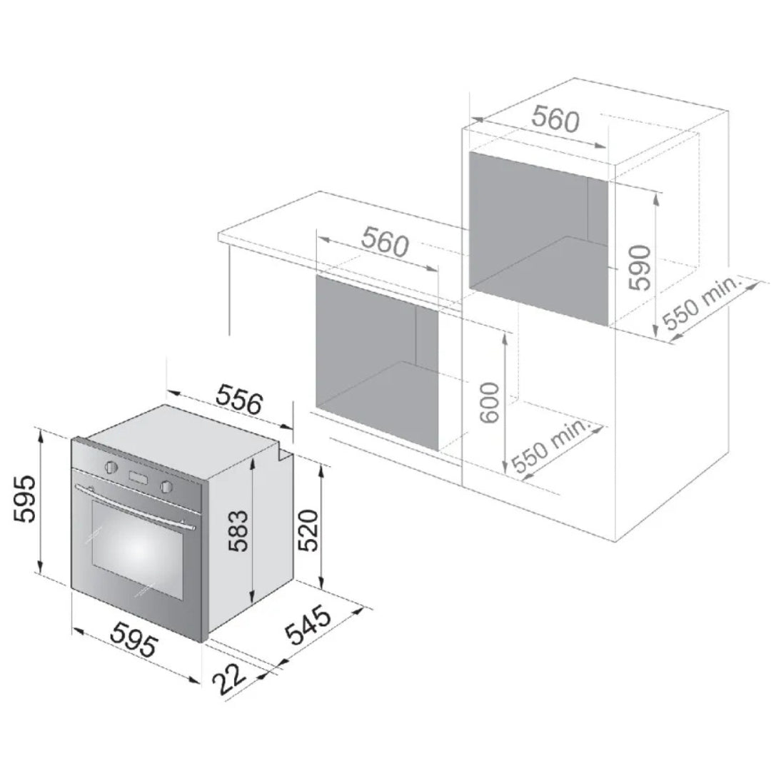 De'Longhi NSM7TLPPP Forno Elettrico Multifunzione Funzione Pizza Tortora cm. 60 x 60