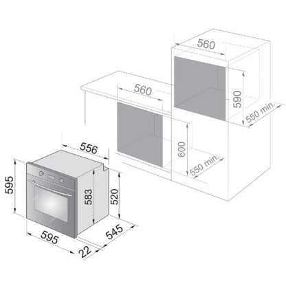 De'Longhi NSM7TLPPP Forno Elettrico Multifunzione Funzione Pizza Tortora cm. 60 x 60