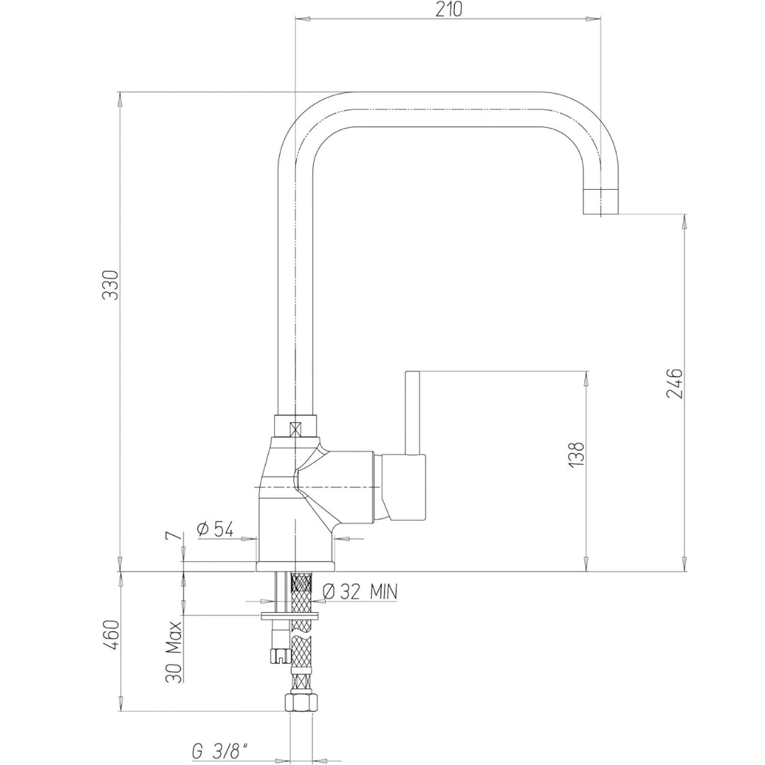 PAINI DELO 78CR572DB90PA Rubinetto Miscelatore Cucina Girevole Canna a "U" Cromo