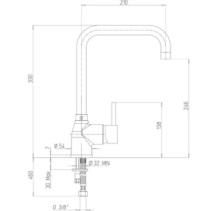 PAINI DELO 78CR572DB90PA Rubinetto Miscelatore Cucina Girevole Canna a "U" Cromo