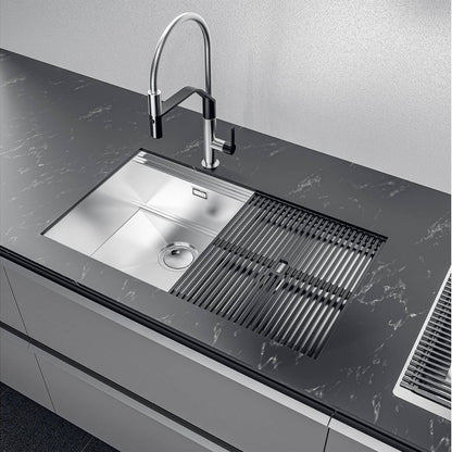 FOSTER MILANELLO 1034856 Lavello Gun Metal Workstation Sottotop Inox PVD 79 x 47
