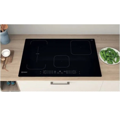 INDESIT IB21B7NE Piano Cottura Induzione 4 Zone Vetroceramica Nero Push&Go Booster cm. 77 x 51