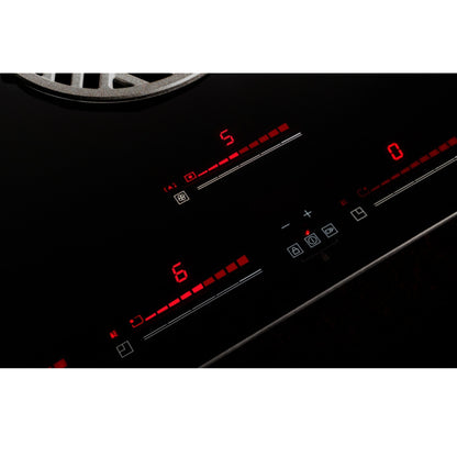 F.LLI BERTAZZONI MODERN P804ICH30NP Piano Cottura Induzione con Cappa Integrata da 625 m3/h Vetro Nero cm. 83 x 52