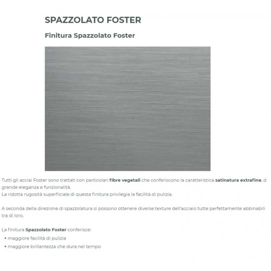 Foster KE 7601032 Piano Cottura da Incasso Filotop 5 Fuochi Gas Acciaio Inox Satinato Griglie in Ghisa cm. 80 x 51