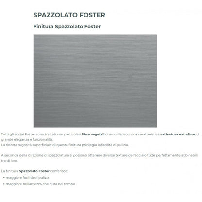 Foster KE 7601032 Piano Cottura da Incasso Filotop 5 Fuochi Gas Acciaio Inox Satinato Griglie in Ghisa cm. 80 x 51