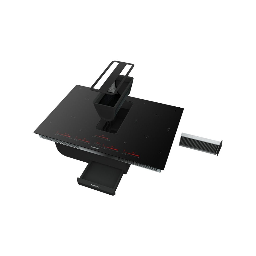 SILVERLINE 7170.8.733.02 Piano Cottura Induzione Cappa Integrata 4 Zone Cottura cm. 85 x 52