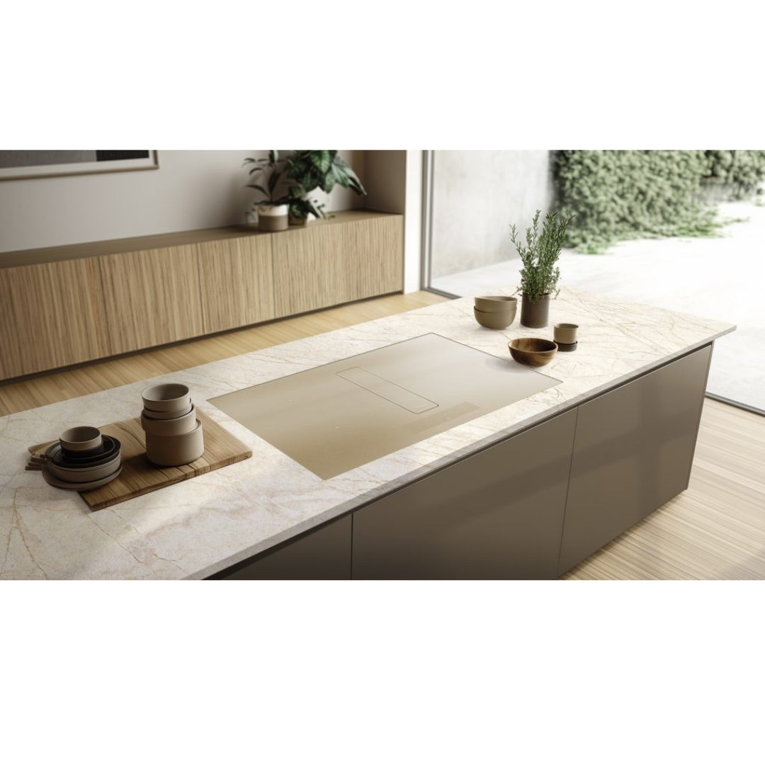 Galvamet 0EPRC080A468000 PERFECTO 80/A SMOKED SILVER Essence Edition Piano cottura Induzione Cappa Integrata 4 zone 700 m3/h, Bridge Classe A++ cm. 80 x 52