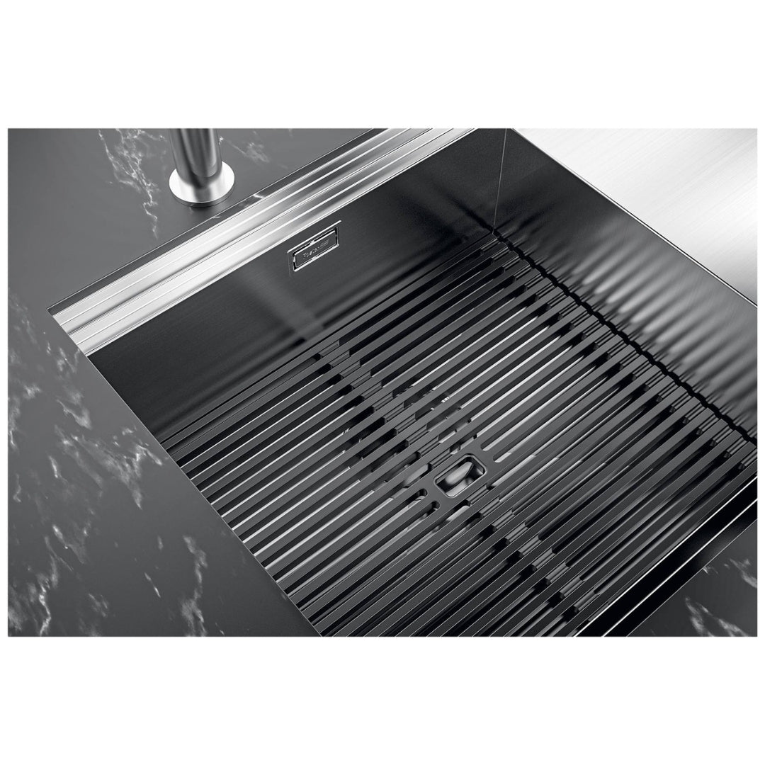 FOSTER MILANELLO 1034856 Lavello Gun Metal Workstation Sottotop Inox PVD 79 x 47