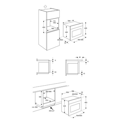 F.LLI BERTAZZONI F457PROMWTX Forno Microonde 38 Lt. 5 Livelli Potenza Inox cm. 60 x 55