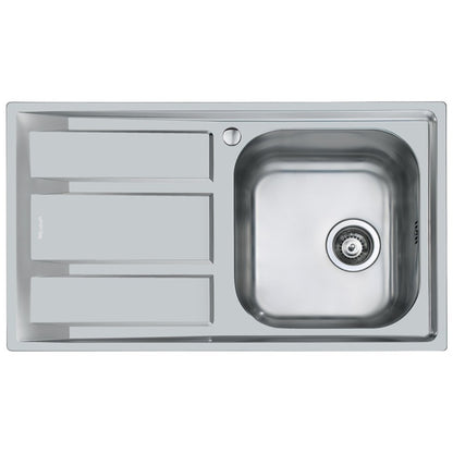 FOSTER FM 1971061 Lavello Cucina 1 Vasca a Destra Gocciolatoio Sinistra Sopratop Acciaio Inox cm. 86 x 50