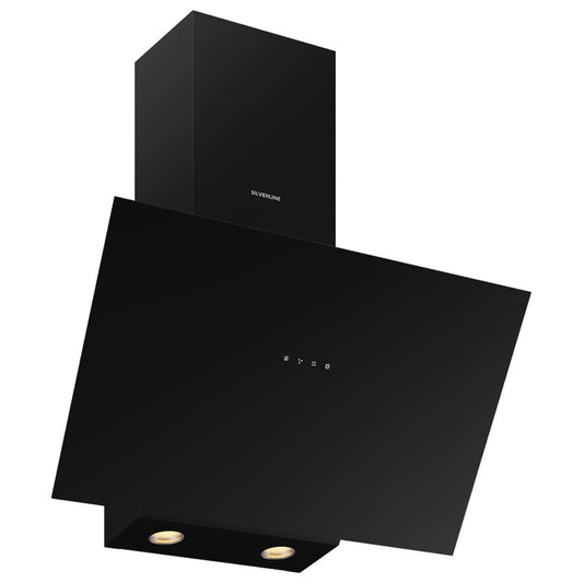 SILVERLINE ECO 3481.9.733.01 Cappa a Parete Aspirante Vetro Nero Luci LED cm. 89,6 x 34 x 65