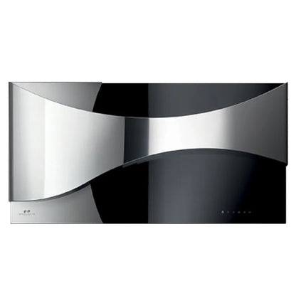 GALVAMET AMBIENT 90/F BLACK 0EAMB090F692 Cappa a Parete Filtrante 721 m³/h Inox e Vetro Nero Classe A cm. 90