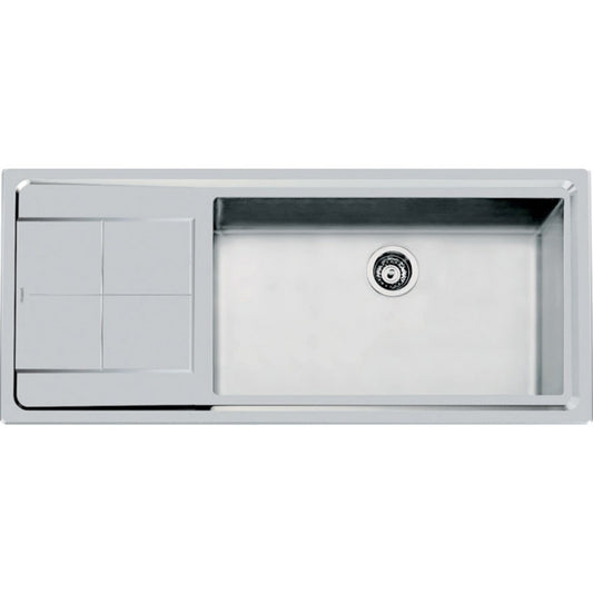FOSTER KE 2211051 Lavello Cucina 1 Vasca Grande Destra Gocciolatoio Sinistra Acciaio Inox Sopratop mm. 1173 x 516