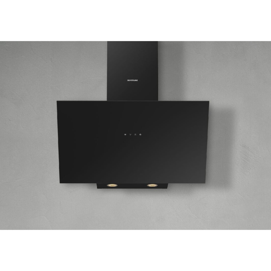 SILVERLINE ECO 3481.6.733.01 Cappa Parete Nero 3 Velocità Luci LED cm. 60 x 34 x 45