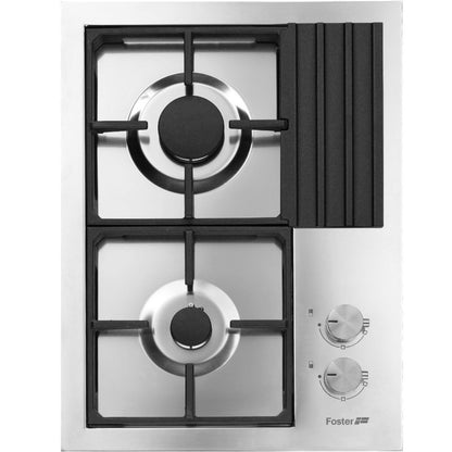 FOSTER S4000 7276032 Piano Cottura Cucina Gas 2 Fuochi Incasso Inox cm. 52 x 38