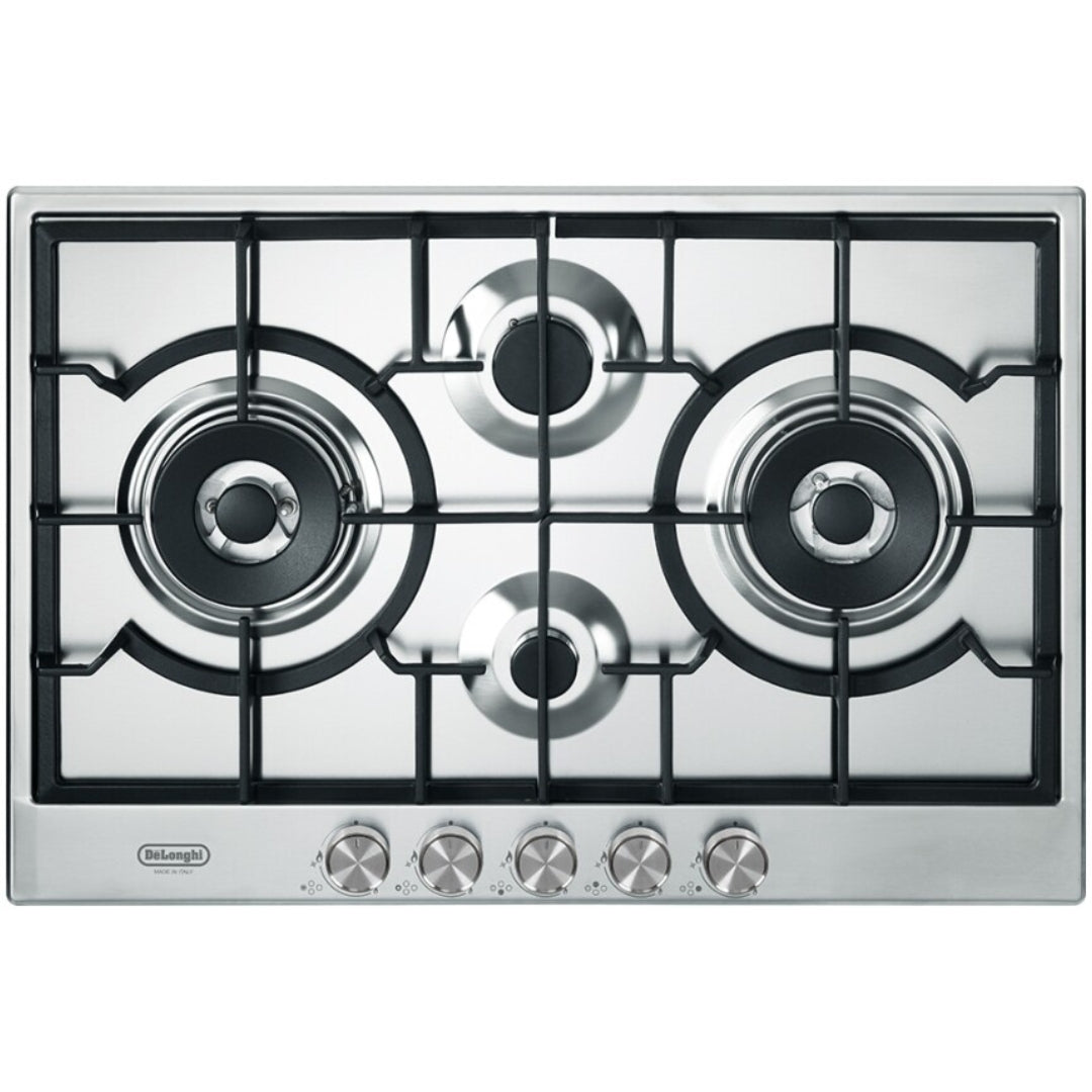 DE LONGHI LIFE NSL475X Piano Cottura 4 Bruciatori Gas Griglie Ghisa Inox cm. 75 x 51