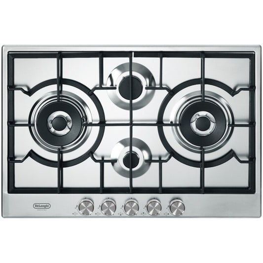 DE LONGHI LIFE NSL475X Piano Cottura 4 Bruciatori Gas Griglie Ghisa Inox cm. 75 x 51