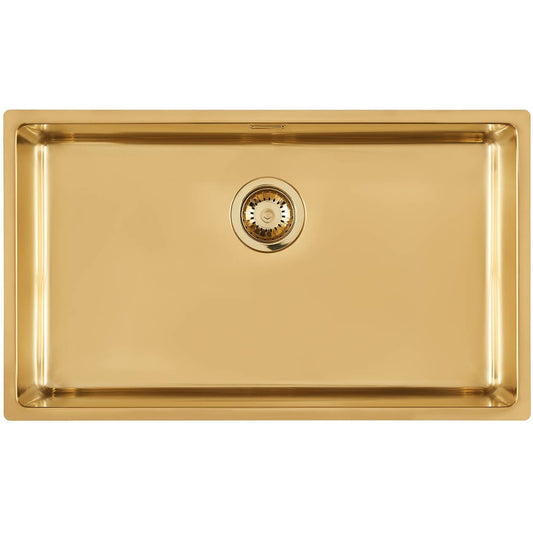 FOSTER KE GOLD 2157859 Lavello 1 Vasca Incasso Sottotop Acciaio Inox Oro cm. 71 x 40