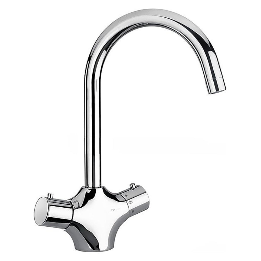 PAINI TAMAR 78CR572TH Rubinetto Cucina con Termostato Due Comandi Canna Girevole Cromato
