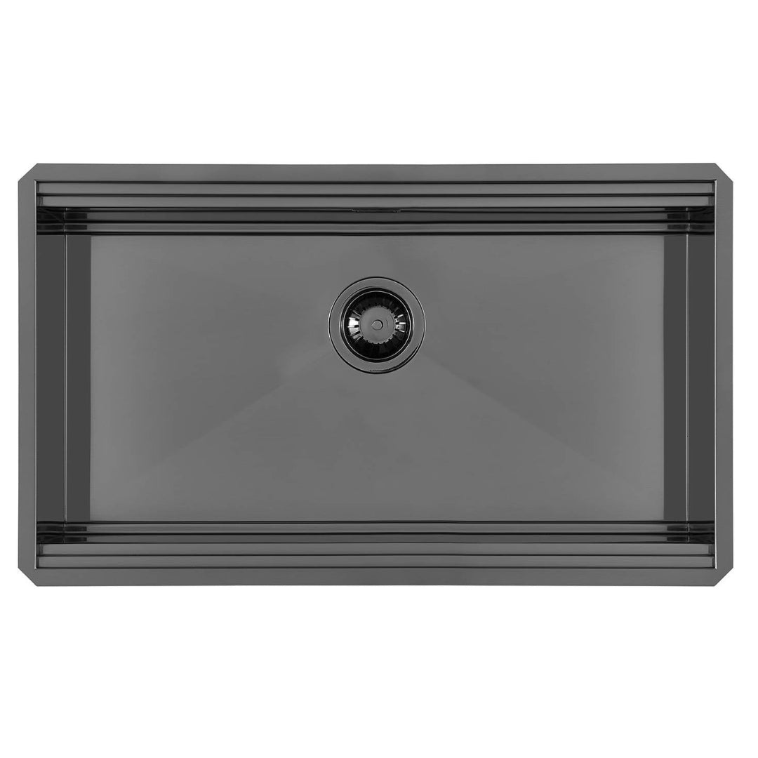 FOSTER MILANELLO 1034856 Lavello Gun Metal Workstation Sottotop Inox PVD 79 x 47