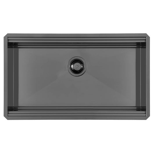 FOSTER MILANELLO 1034856 Lavello Gun Metal Workstation Sottotop Inox PVD 79 x 47