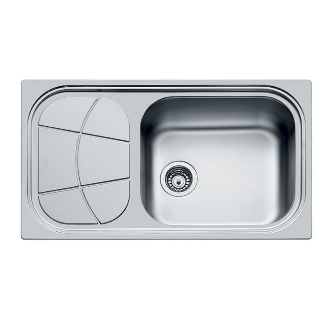 FOSTER BIG BOWL 1561201 Lavello Cucina 1 Vasca Destra Acciaio Incasso Sopratop Gocciolatoio Sx cm. 86 x 50