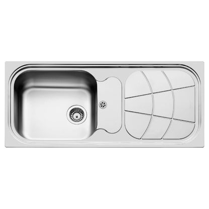 FOSTER BIG BOWL 1513202 Lavello Inox Spazzolato 1 Vasca Sinistra Gocciolatoio Destra Incasso cm. 116 x 50