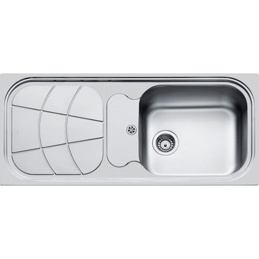 FOSTER BIG BOWL 1513201 Lavello Incasso Sopratop 1 Vasca Destra Gocciolatoio Sinistra Acciaio Inox cm. 116 x 50