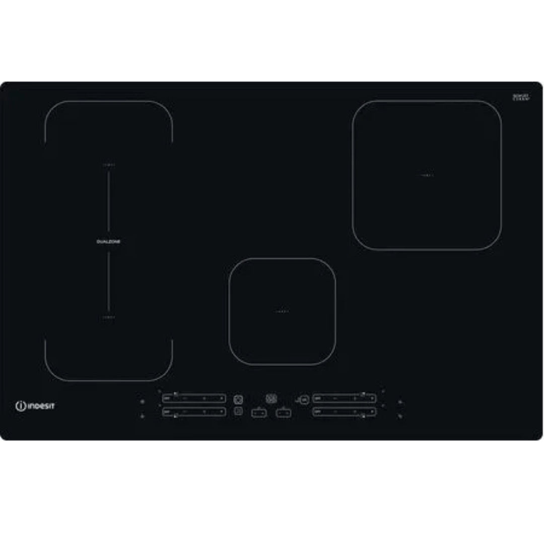 INDESIT IB21B7NE Piano Cottura Induzione 4 Zone Vetroceramica Nero Push&Go Booster cm. 77 x 51