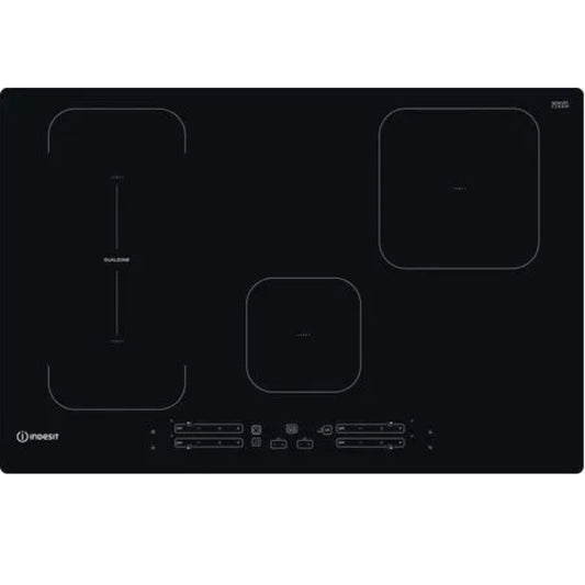 INDESIT IB21B7NE Piano Cottura Induzione 4 Zone Vetroceramica Nero Push&Go Booster cm. 77 x 51