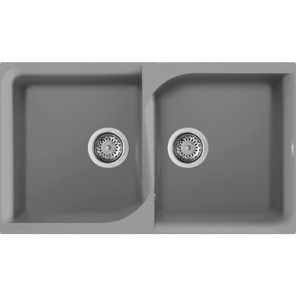 ELLECI EGO 400 LGE45048 Lavello 2 Vasche Granitek Matt Cemento 48 cm. 86x50