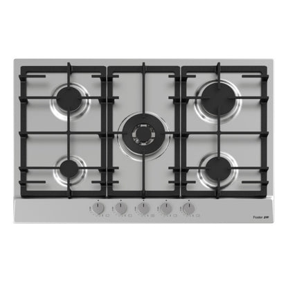 FOSTER POWER 7015032 Piano Cottura 5 Fuochi Gas Valvola Sicurezza Inox cm. 75 X 50