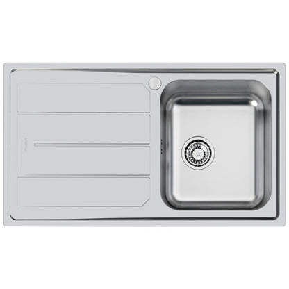 FOSTER ELETTRA 5186061 Lavello 1 Vasca Destra Gocciolatoio Sinistra Inox cm. 86 x 50 x 19,5
