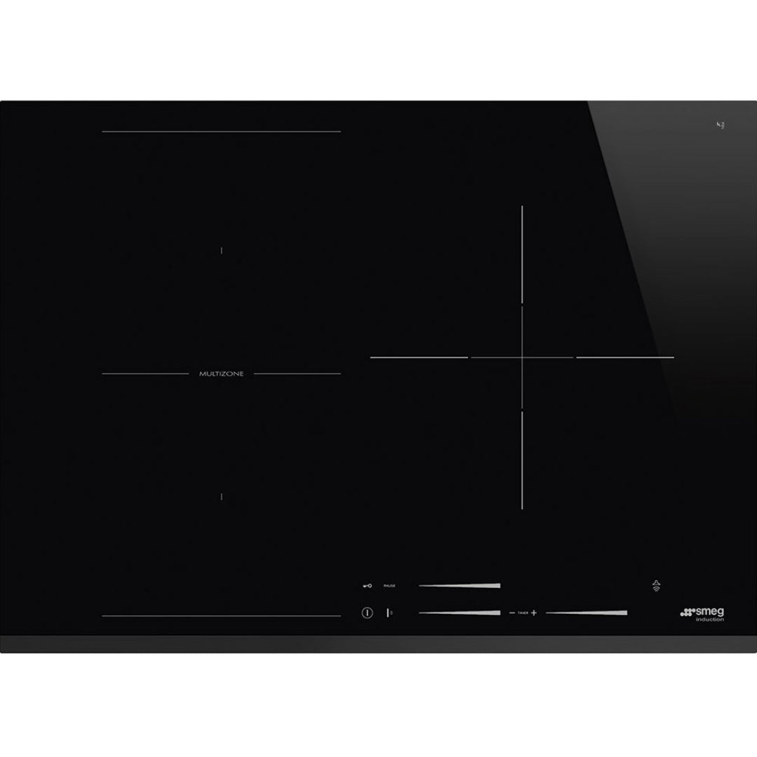 Smeg SI1M7733B Piano Cottura a Induzione da Incasso in Ceramica 3 Zone Cottura Nero cm. 70 x 51