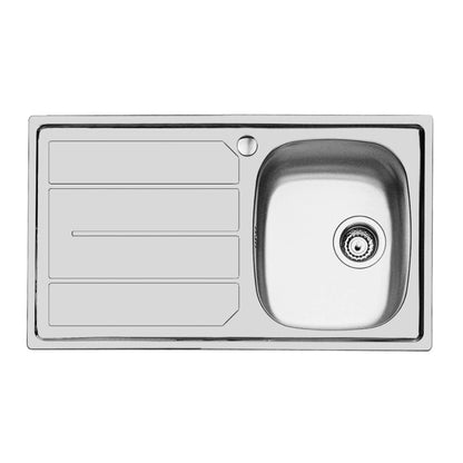FOSTER S1000 1186561 Lavello Cucina 1 Vasca a destra e gocciolatoio a sinistra Inox cm. 86 x 50