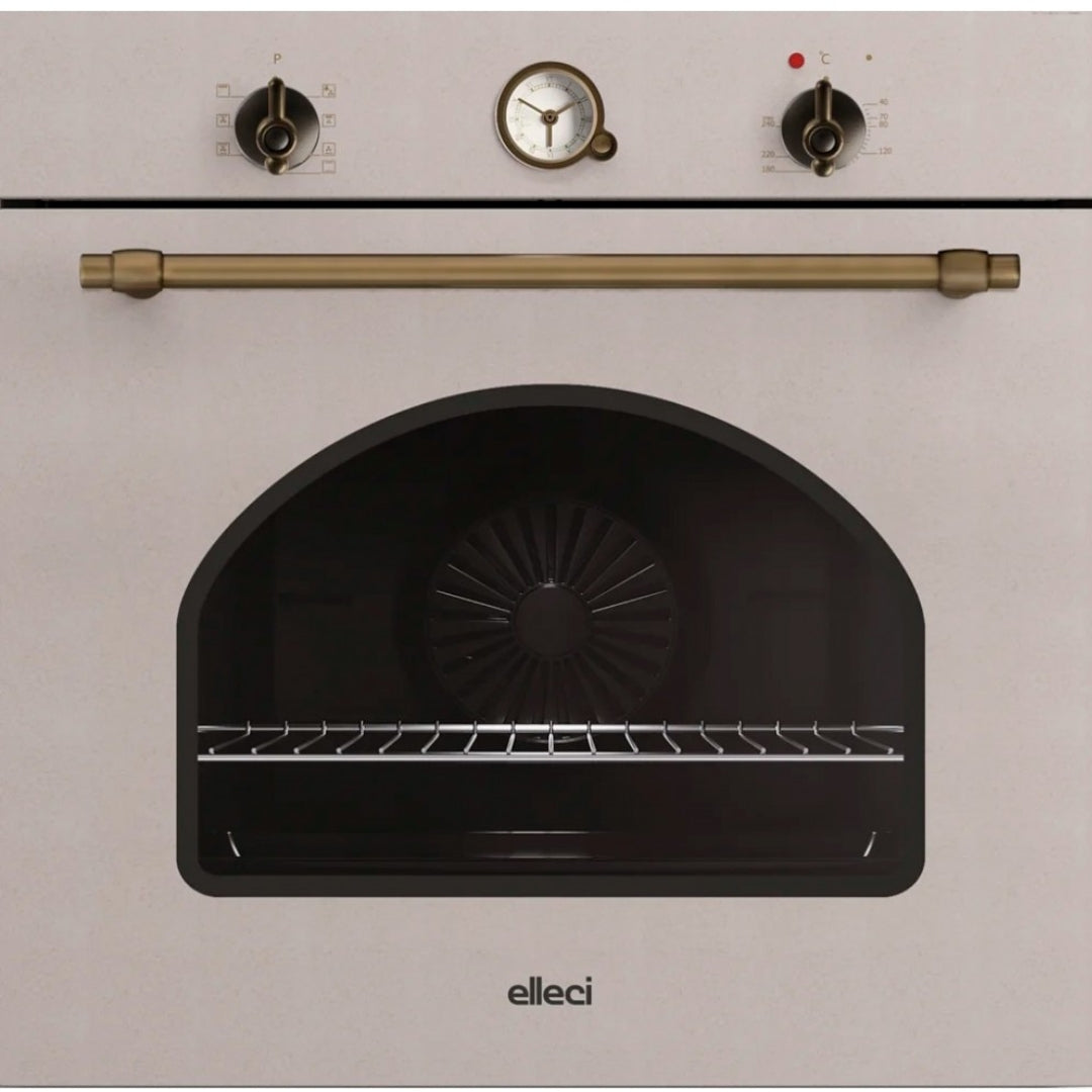 ELLECI COUNTRY FGCO60151NS Forno da Incasso Elettrico Multifunzione Ventilato con Grill Avena Classe A cm. 60 x 60