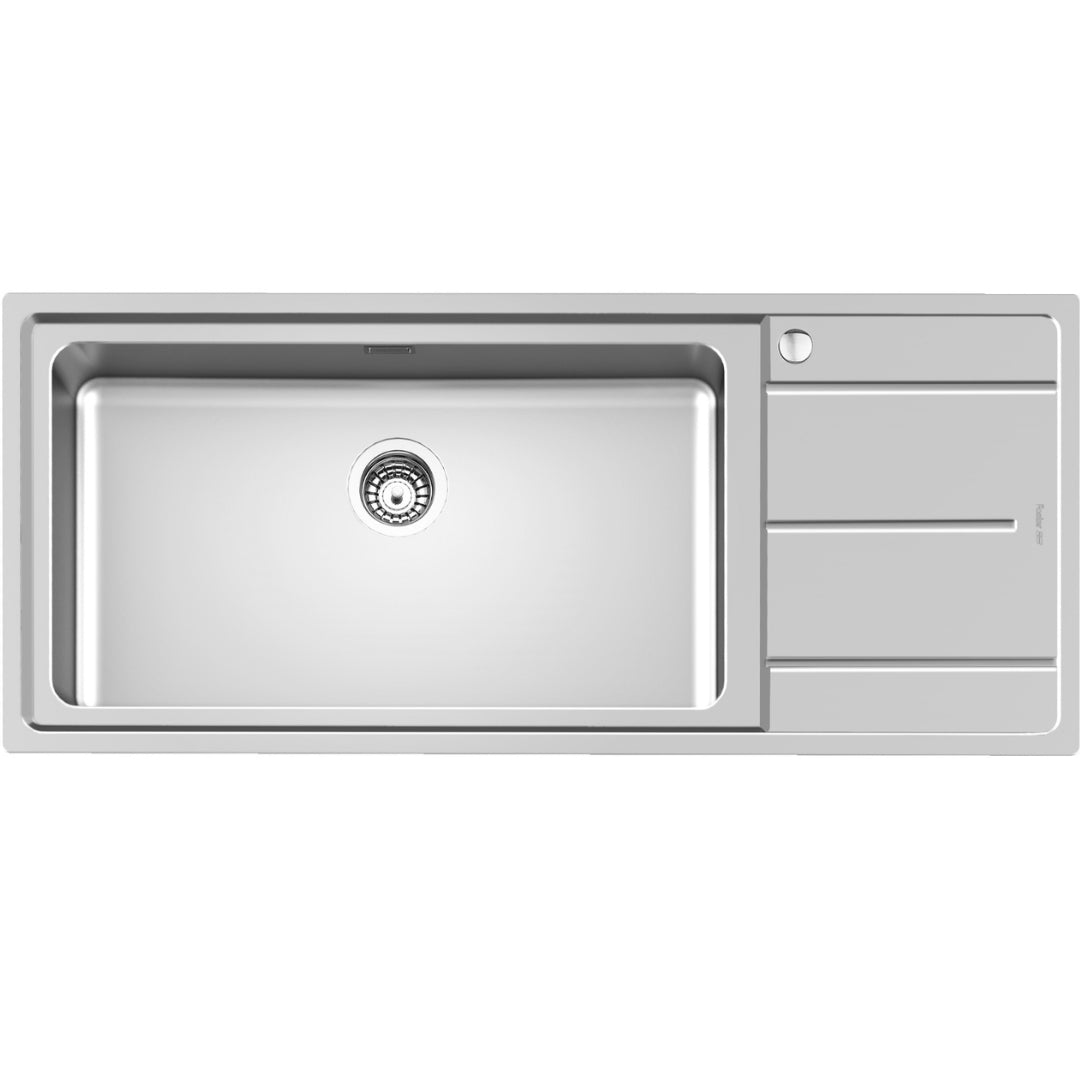 FOSTER EVO 3216052 Lavello Inox Spazzolato 1 Vasca a Sinistra Gocciolatoio a Destra cm. 116 x 50