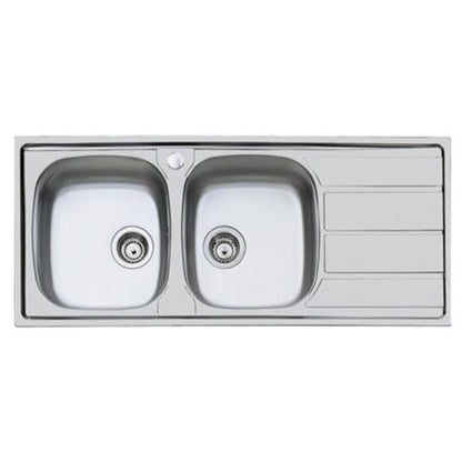 FOSTER S1000 1812562 Lavello Cucina 2 Vasche Sinistra Gocciolatoio Destra Inox cm. 116x50